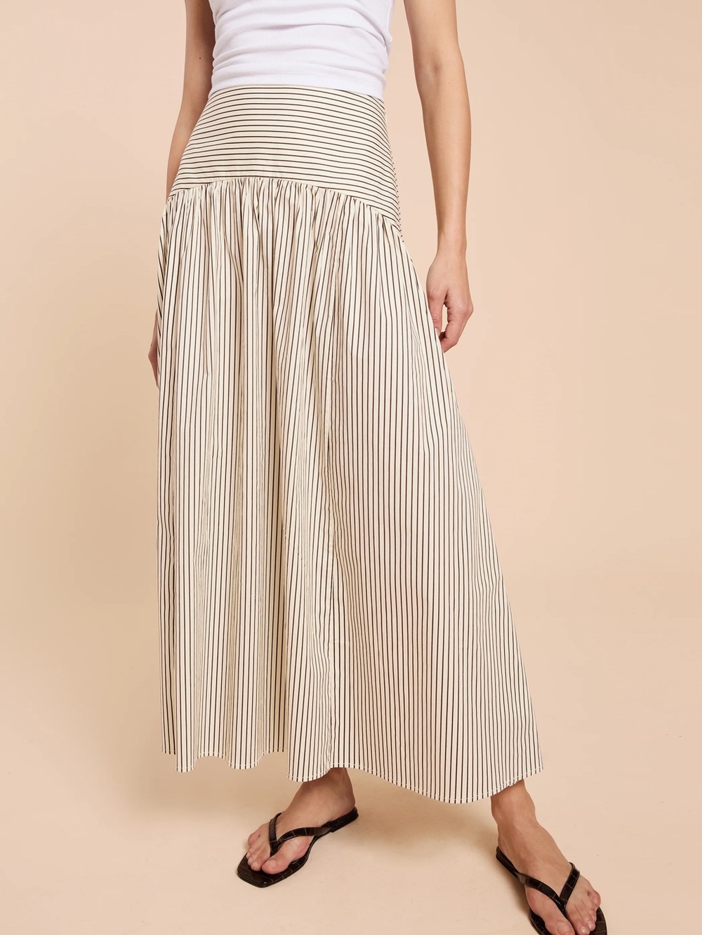 NWT CAARA Vashti Cotton Drop Waist Maxi Skirt - sz 4